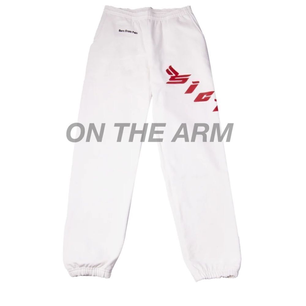 Sicko White Born From Pain Sweats yellow/green‎ logo NWT and in packaging S